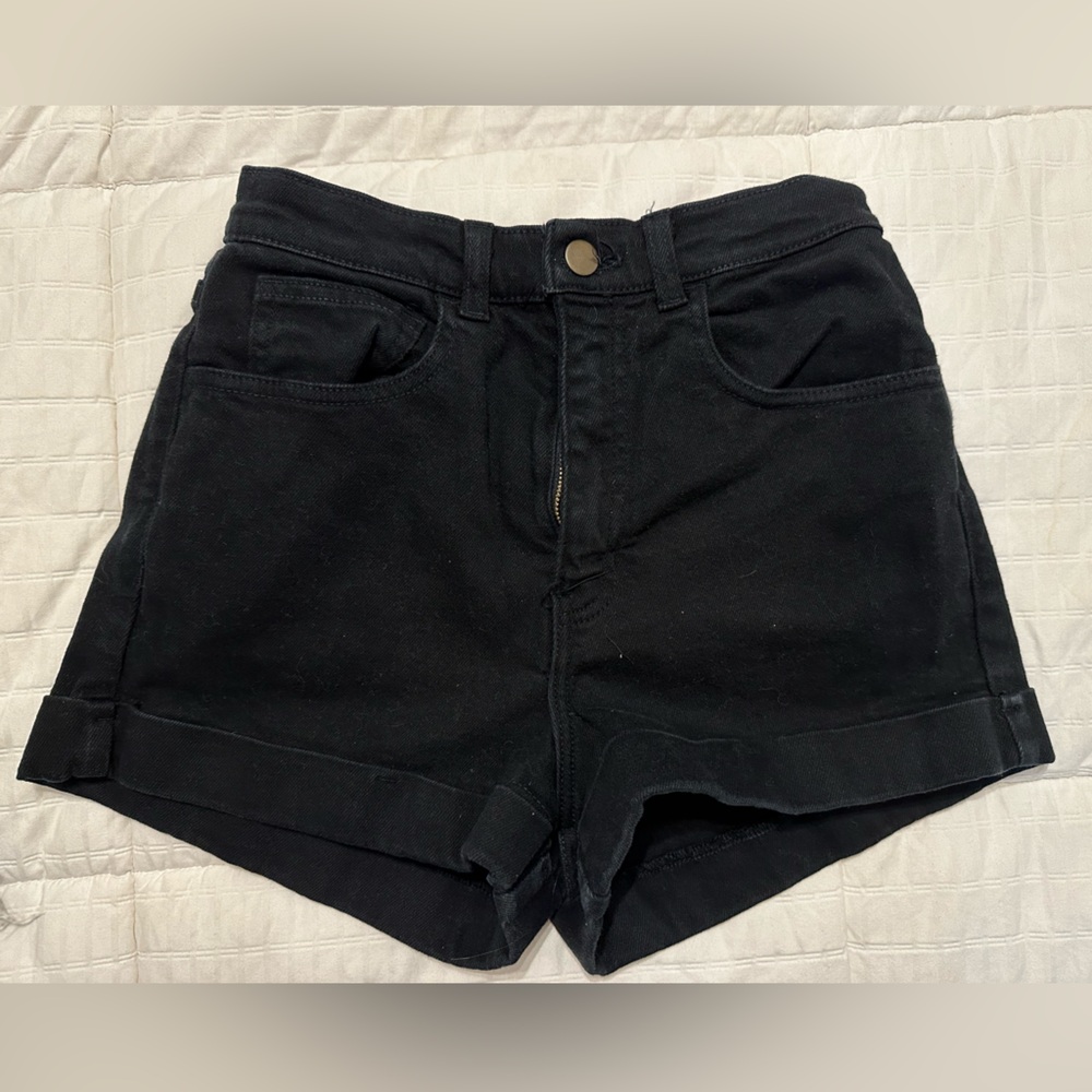 American Apparel high rise jean shorts